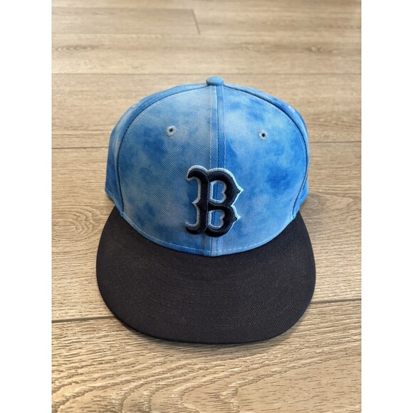 Boston Red Sox New Era 59fifty Tie Dye Sky Blue Hat Fitted MLB Authentic - Picture 1 of 6